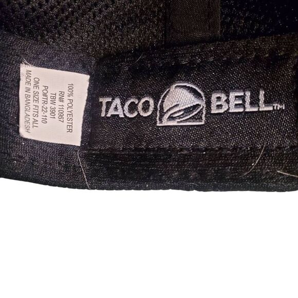 Iconic Taco Bell Employee Crew Member Embroidered Logo Black Snapback Hat - Picture 6 of 6
